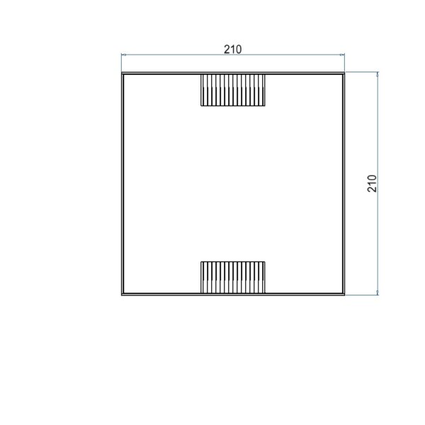 Produktbild UBD 215 203  -  Unterflur-Bodendose UBD 210 small inkl. belegtem Deckel aus Chromstahl, geschlossen, und 2 Bürste